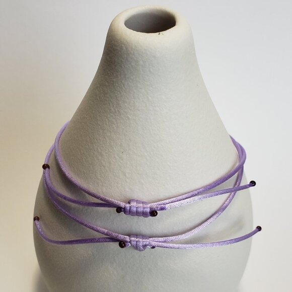SET of 2 LUCKY STAR Lavender String Kabbalah Tibetan Buddhist Adjustable BRACELE - Picture 3 of 6